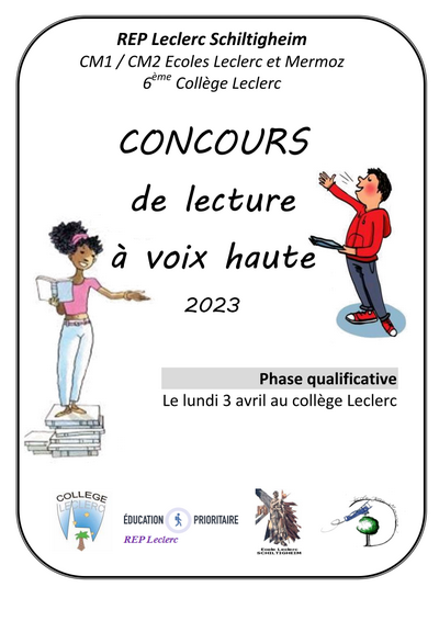 Concours de lecture à voix haute CM1 CM2 6eme du REP LECLERC